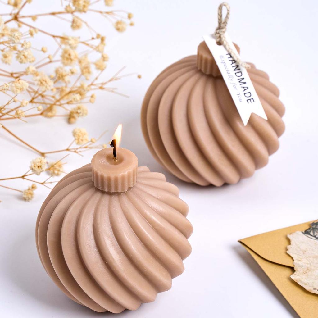 Силиконовая форма для свечей с диагональными полосками DIY Ароматические свечи Вращающийся шар Формы для поделок Мыло Смола Гипс Изготовление Товары для домашнего декора