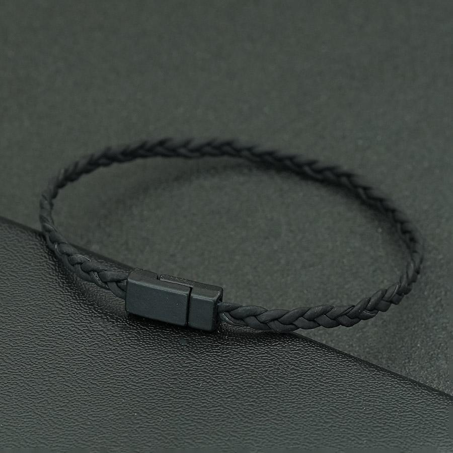 Минималистичный плетеный кожаный браслет мужской черный магнитная застежка класс А шнурок обертывание запястье ювелирные изделия уличный повседневный крутой homme joias
