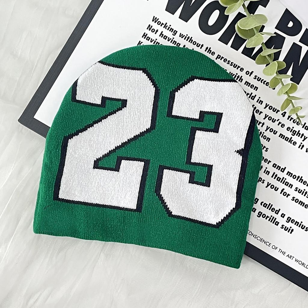 Pattern Number 23 Knitted Cap Versatile Sports Leisure Warmth Protection Hat