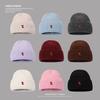 Autumn and Winter Warm Knitted Hats for Men and Women Korean Style Small Fox Embroidered Loose Big Head Circumference Woolen Hat Ins Trend