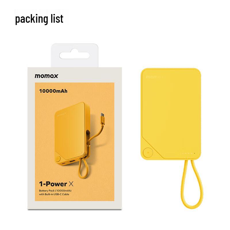 MOMAX 10000mAh 22.5W Portable Power Bank with Built-in Type-C Cable