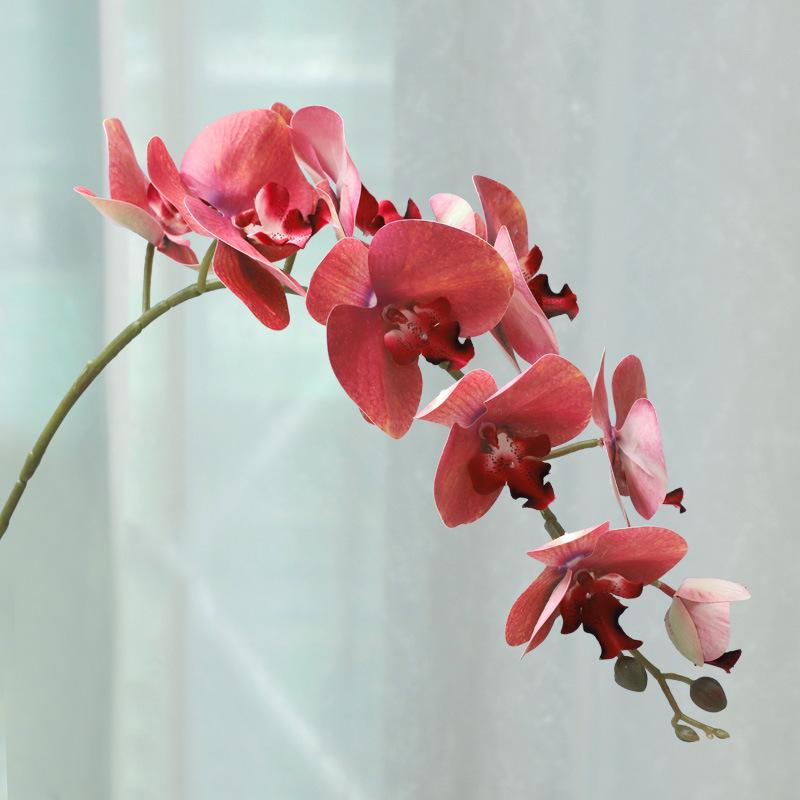 9 головок 3D-печать бабочка орхидея имитация цветка украшение интерьера гостиной свадьба искусственные цветы