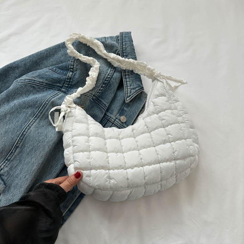 Nylon Bag Handbag Women Tote Bag Top Handle Bag New Personalized Pleated Cloud Bag Fashion Oxford Cloth Shoulder Oblique Dumpling Bubble Bag