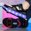 TUINANLE Children’s Two Wheels Luminous Glowing Sneakers Heels Light Roller Skate Shoes