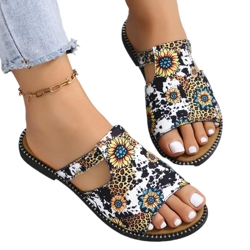 Модные туфли на плоской подошве в стиле бохо для женщин, летние гладиаторские тапочки, женские, большого размера, мягкие пляжные шлепанцы, женские тапочки NoEnName NuII, размер 43