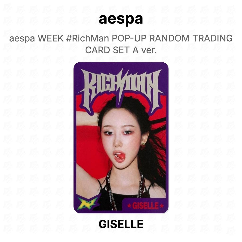 aespa НЕДЕЛЯ #RichMan POP-UP СЛУЧАЙНЫЙ НАБОР ТОРГОВЫХ КАРТ Версия А. Официальная фотокарта