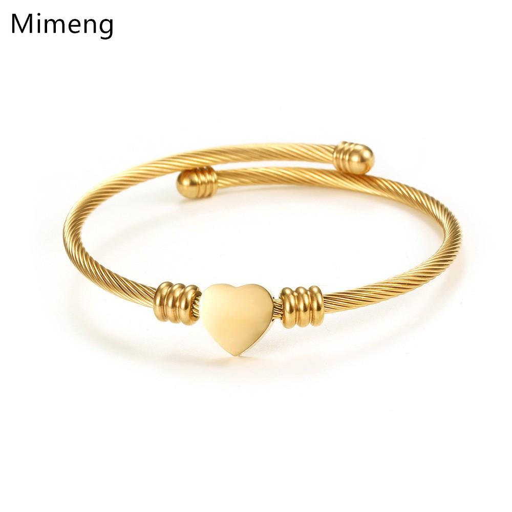 Titanium Steel English Alphabet Heart Bracelet with Simple Design