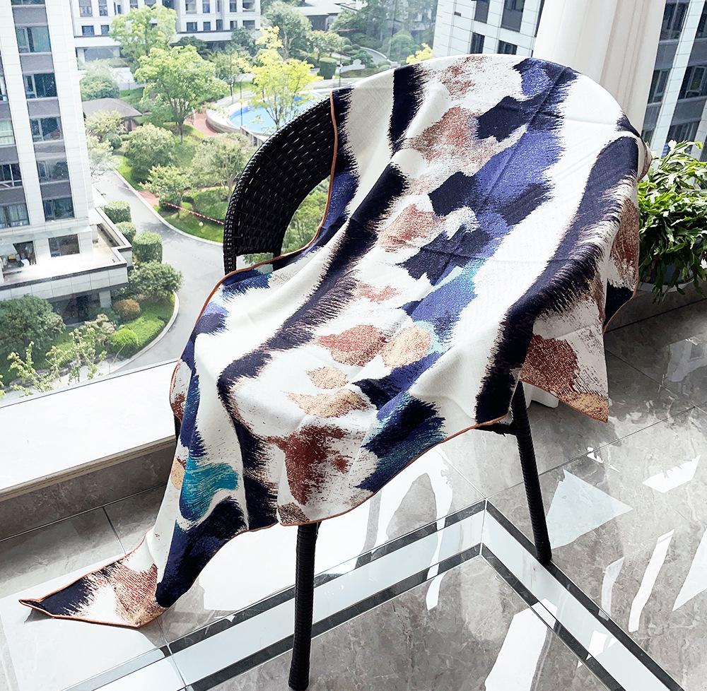 Silk Wool Triangle Scarf – Paris Sketch Design, High-End Mulberry Silk Shawl