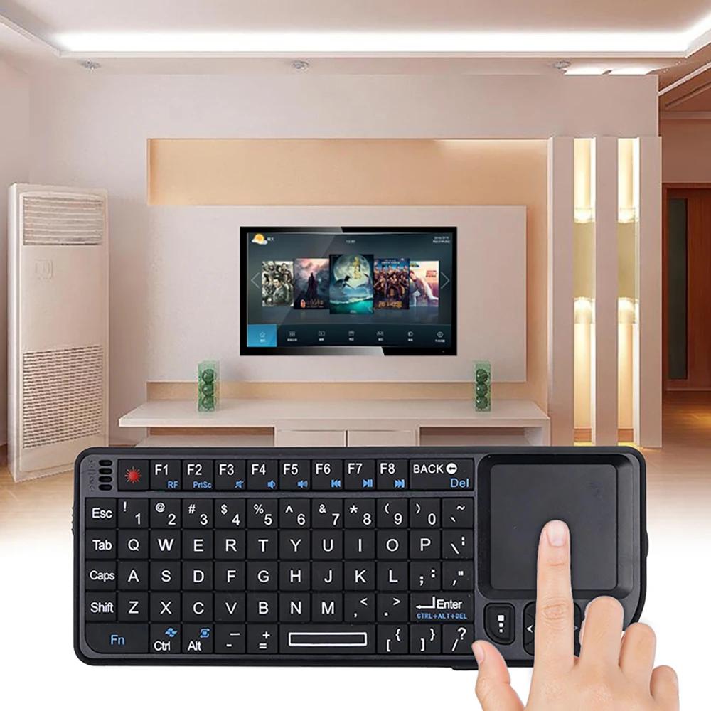 2.4G Wireless Keyboard with Touchpad 7 Color RGB Keyboard with RF Function Portable Mini Keyboard for Laptop TV Box Meeting