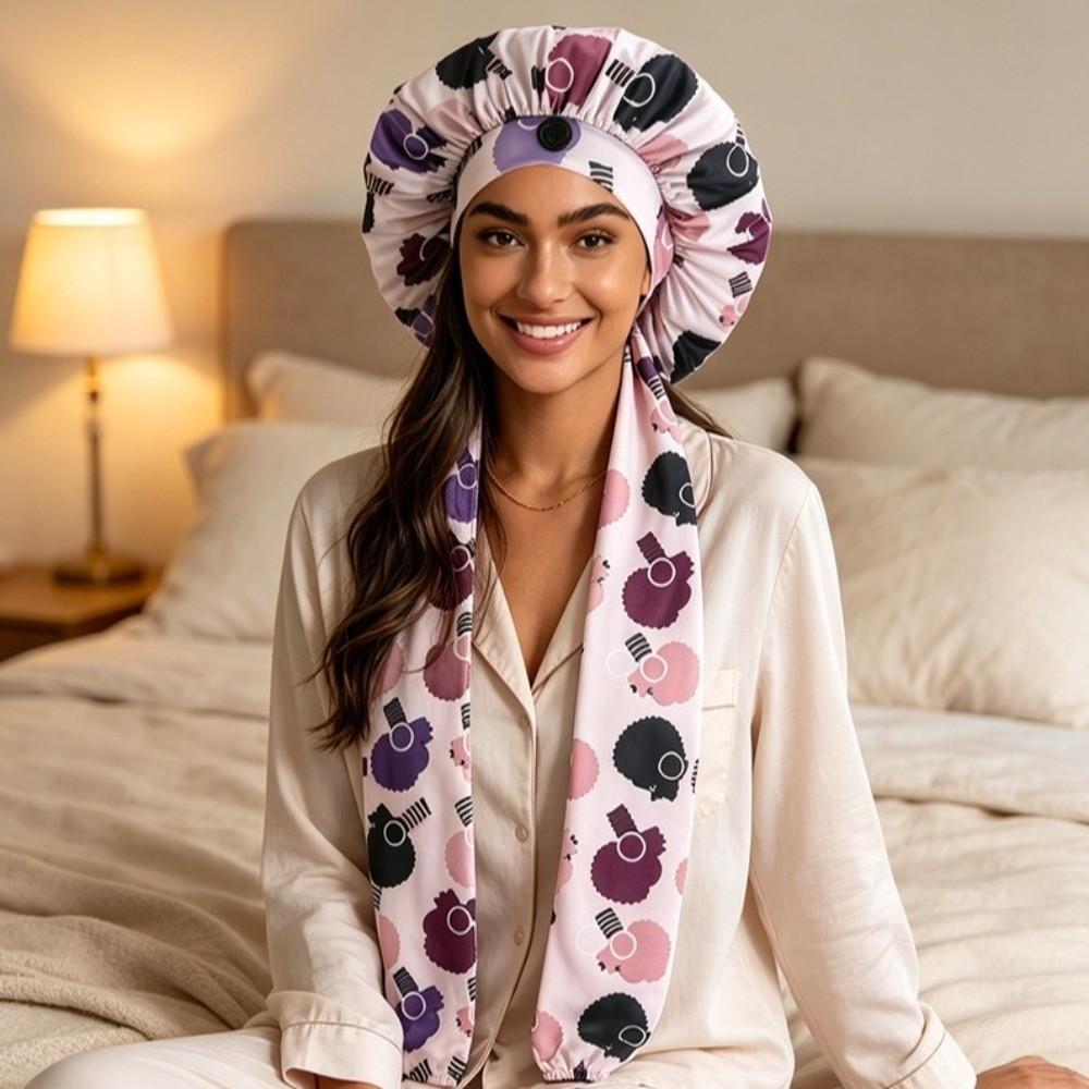 Elastic Band Satin Sleep Cap Ice Silk Hair Care Wrap Fashion Makeup Hair Cap For Sleeping