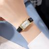 Gedi Ladies Rectangular Leather Watch With 30m Water Resistance For Fashion