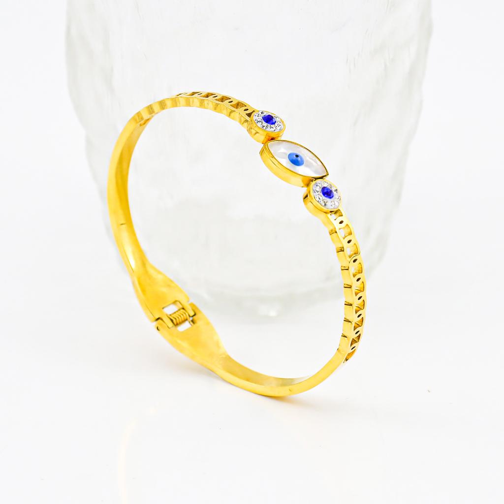 Браслет женский из титановой стали с бриллиантовой ракушкой, не выцветающий, с пружинной застежкой из нержавеющей стали