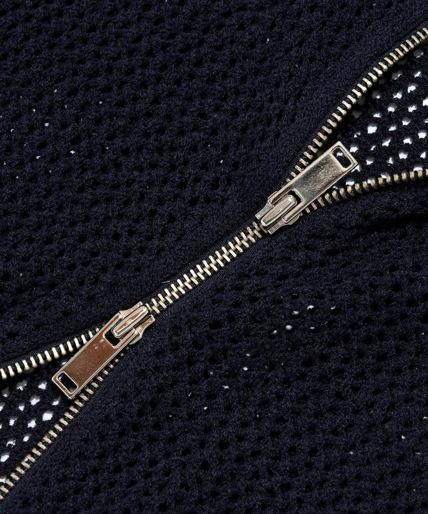 OTHERFITS Scaly Net Knit Zip-Up Hoodie (Navy)