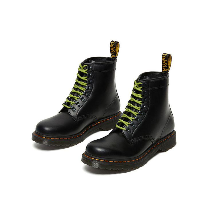 Dr. Martens 1460 Ben Модные короткие ботинки из гладкой кожи с цветовыми блоками, унисекс, цвет Угольно-черный 26917001