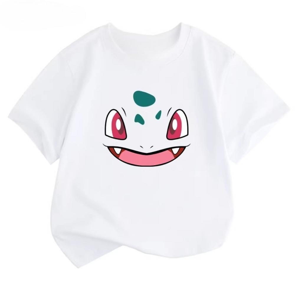 Potdemiel Pikachu Print Children's T-Shirt, New Summer Style, Casual, Comfortable, and Breathable Children's Top