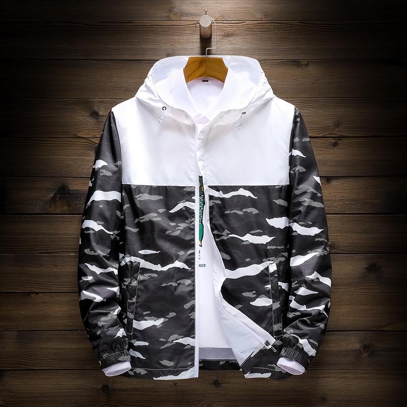 Hooded Camouflage Windbreaker Outdoor Running Quick-drying Coat Spring and Autumn Men's Light Casual Jacket Windproof Jacket