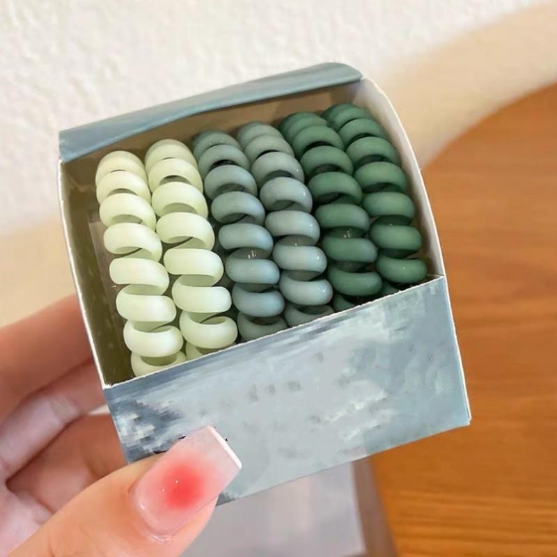 6pcs/lot Colorful Elastic Hair Bands Rubber Hair Ties Telephone Wire Hair Accessories Fashion Elastic Bands Headband