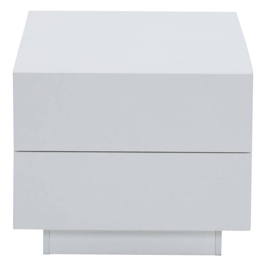 Couchtisch, Moderner Ausziehbar, kreativer Sofatisch Kaffeetisch 4 Schubladen verstecktem Ablagefach, Mitteltisch Wohnzimmer Büro, Weiß