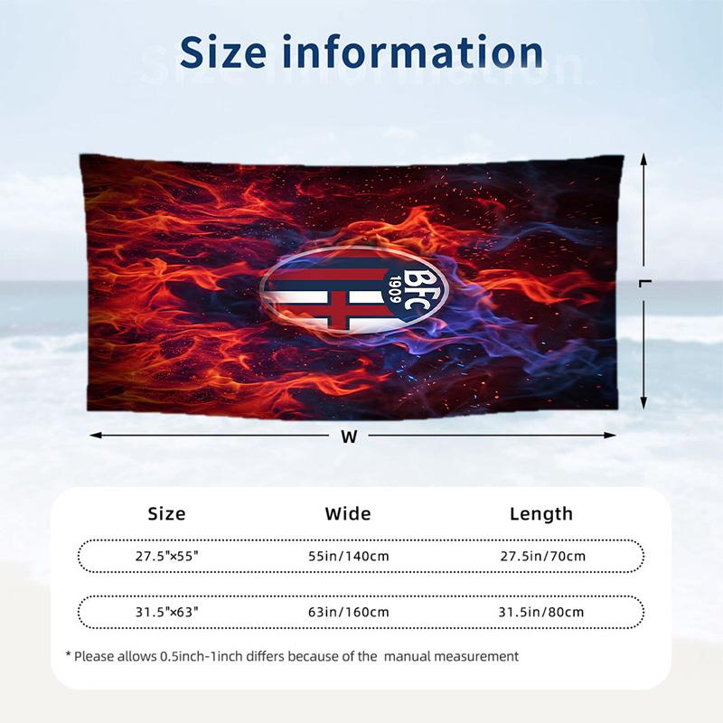 Bologna FC print Quick Dry Beach Towel Microfiber Absorbent Portable Travel Swimming Towel
