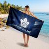Toronto Maple Leafs Customized Name Text Beach Towel, Soft Absorbent Towel Beach Pool Travel Personal Gift
