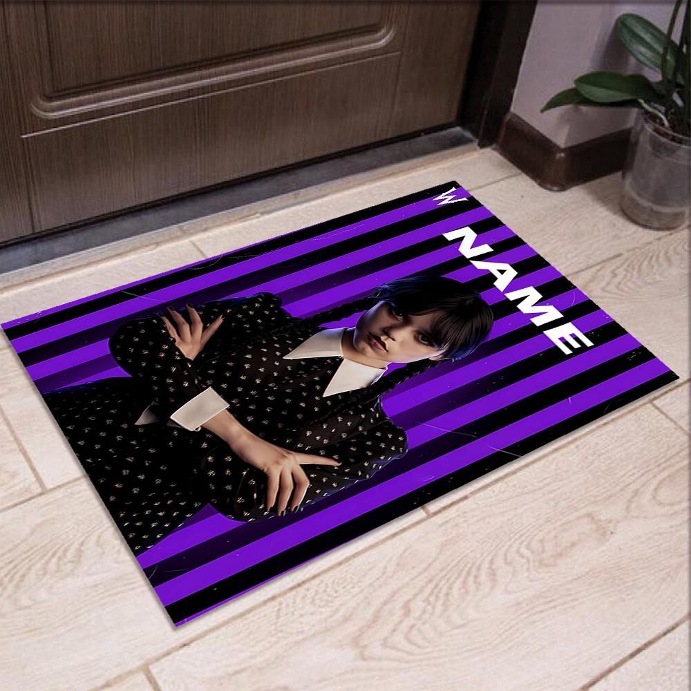 Custom Name Wednesday Printed Carpet,Rug for Office Chair Living Room Bedroom Kitchen Room Decor Gifts.