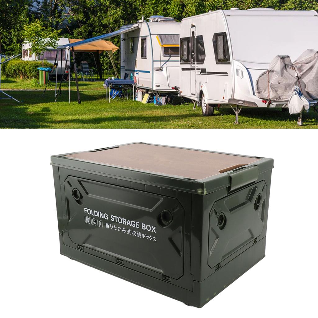 Collapsible Camping Storage Box Pulley Design Waterproof 5 Sides Opening Camping Folding Storage Bins for Car Outdoor