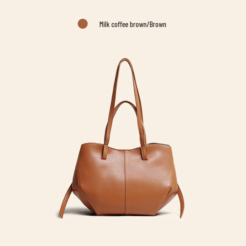 2024 Новый стиль Женская сумка-тоут из натуральной кожи - Большая вместимость, Легкая роскошь, Универсальный дизайн