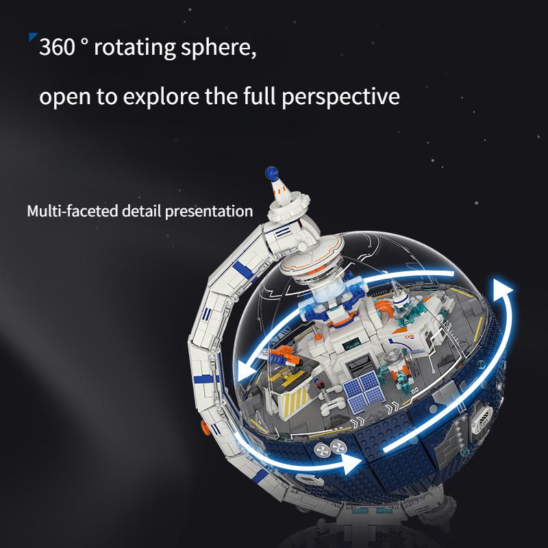 Migration Plan Moc Earth Model Building Blocks 360° Rotation Assembly Fashion Toy Decorations Boy Gift Assembly Building Blocks