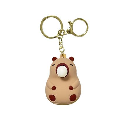 Капибара брелок capybara на ключи, на сумку фигурка игрушка антистресс подвеска 6,2 см