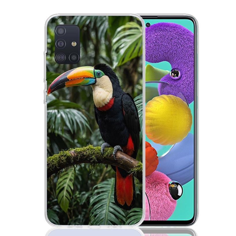 Tropical Toucan Phone Case For Samsung Galaxy A52 A32 A22 A12 A02S A50S A30S A51 A31 AA71 Note 20 Ultra 10 S10 Plus Galaxy A52 A