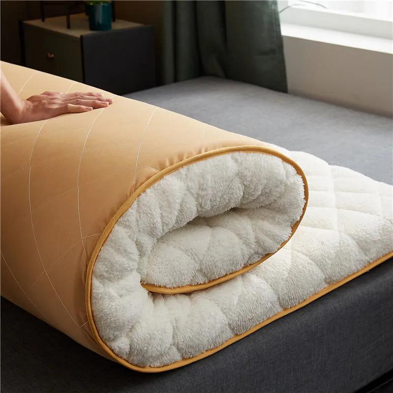 WTEMPO Матрас из овечьей шерсти, складной, высокого качества, мягкий, для школьного общежития, наматрасники для кровати, зимний, утолщенный, плюшевый, простыня для спальни, татами, плюшевый коврик