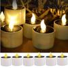 12/24Pcs Solar Candles Rechargeable Flameless Flicker Outdoor LED Candle Waterproof Nightlight Garden Bedroom Party Home Decor