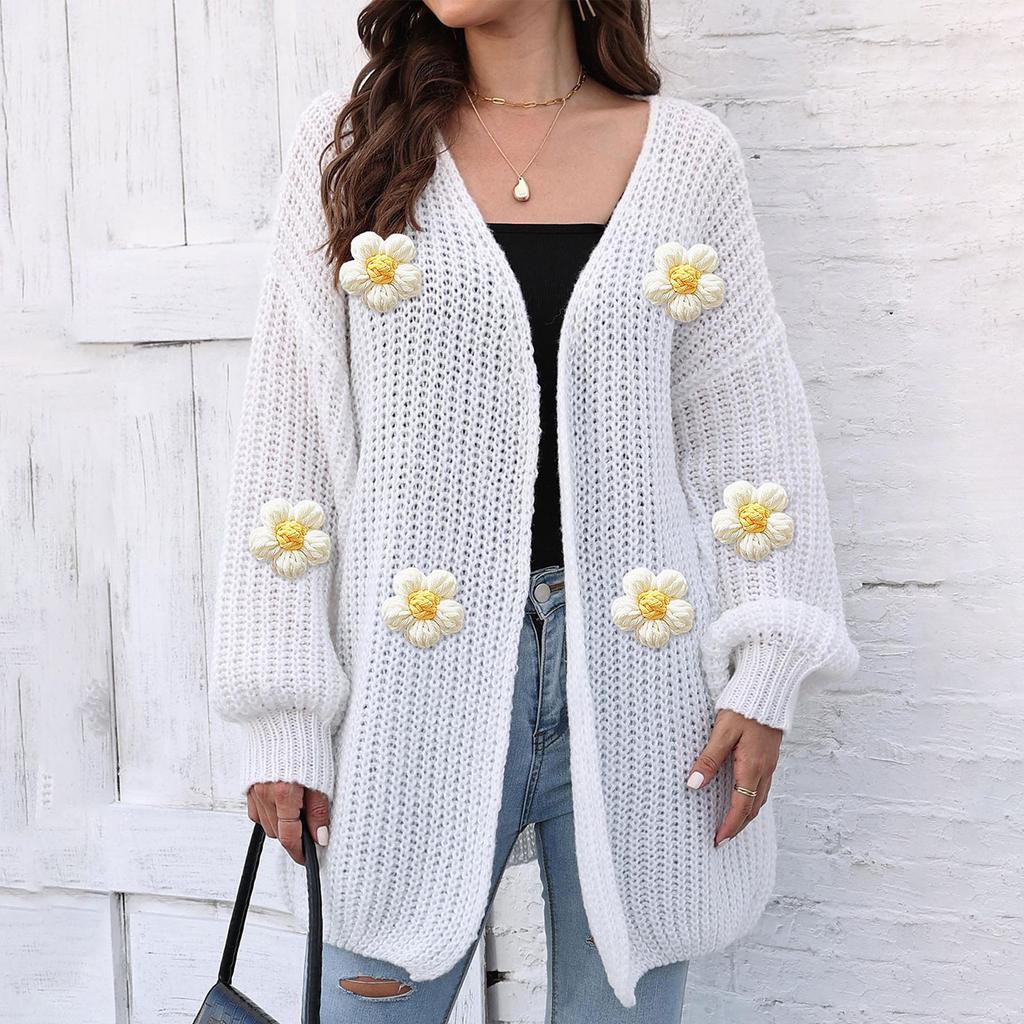 Women's  Chunky Needle Woven Sweater Cardigan Loose Lazy Style Casual Sweater