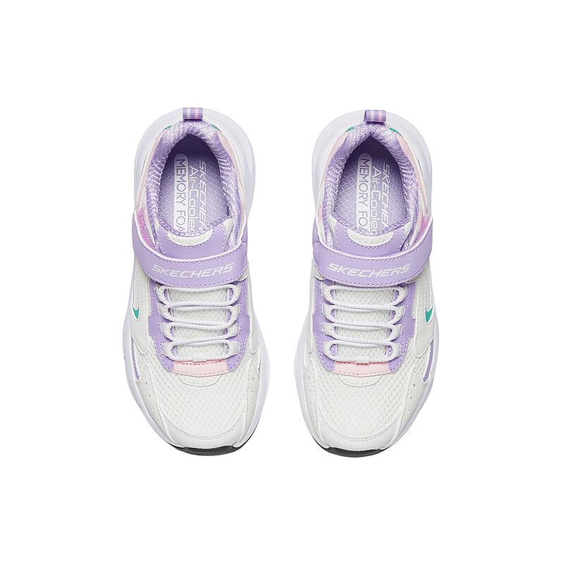 Skechers Женские Удобные Модные Нескользящие Прочные Низкие Кроссовки для Бега Детские кроссовки Белый Фиолетовый Розовый 303967L-WLV