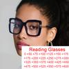 Square Anti-Blue Light Large Frame Eyeglasses Fashion  Presbyopic Reading Glasses Trend Computer Goggles Black Glasses Uv400