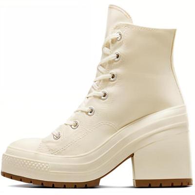 Chuck 70 Стиль на высоком каблуке Высокие парусиновые женские молочно-белые