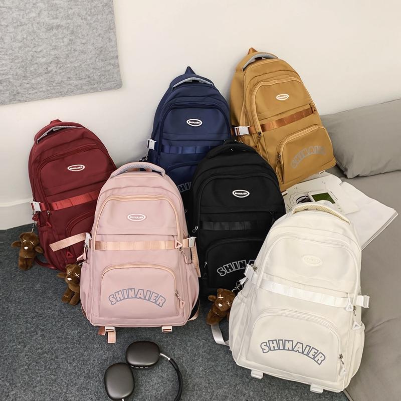 Рюкзак для ученика средней школы, женский нейлоновый рюкзак, мужской рюкзак с принтом в виде букв