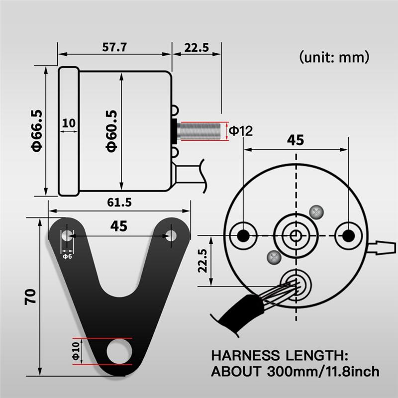 A90Q-Cafe Racer Retro Motorcycle Modified Gauge LED Indicator Mechanical Speedometer Odometer 220Km/H Motorcycle Parts
