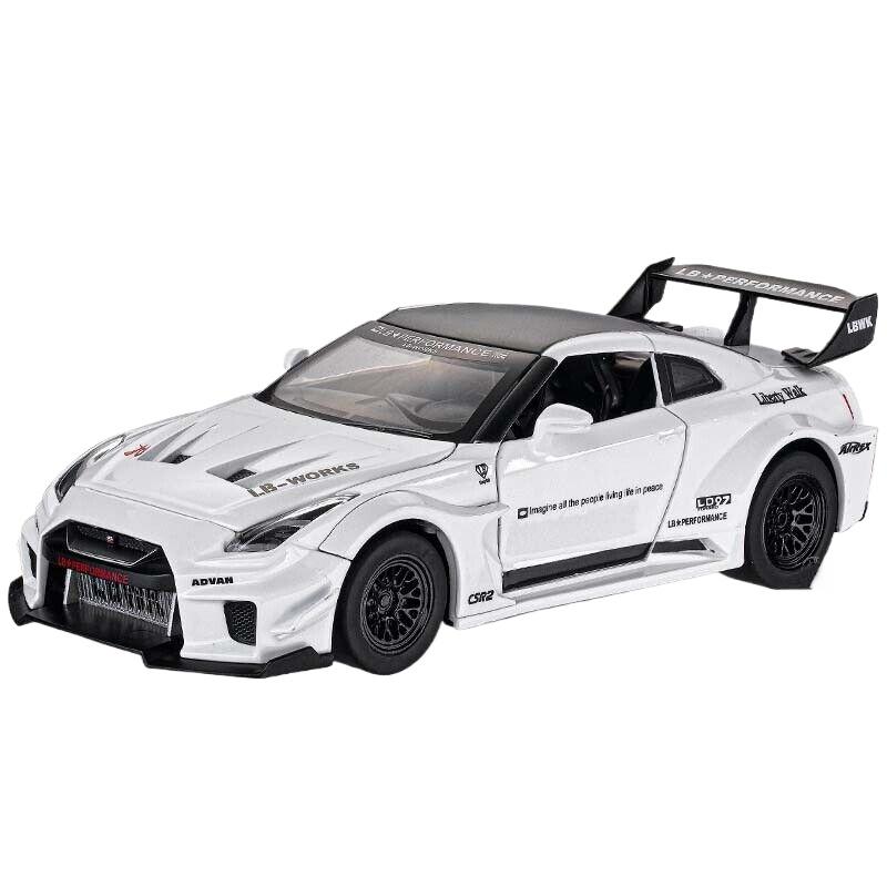 1/32 Skyline Ares Nissan GTR CSR2 литая спортивная модель автомобиля из металла игрушка в подарок
