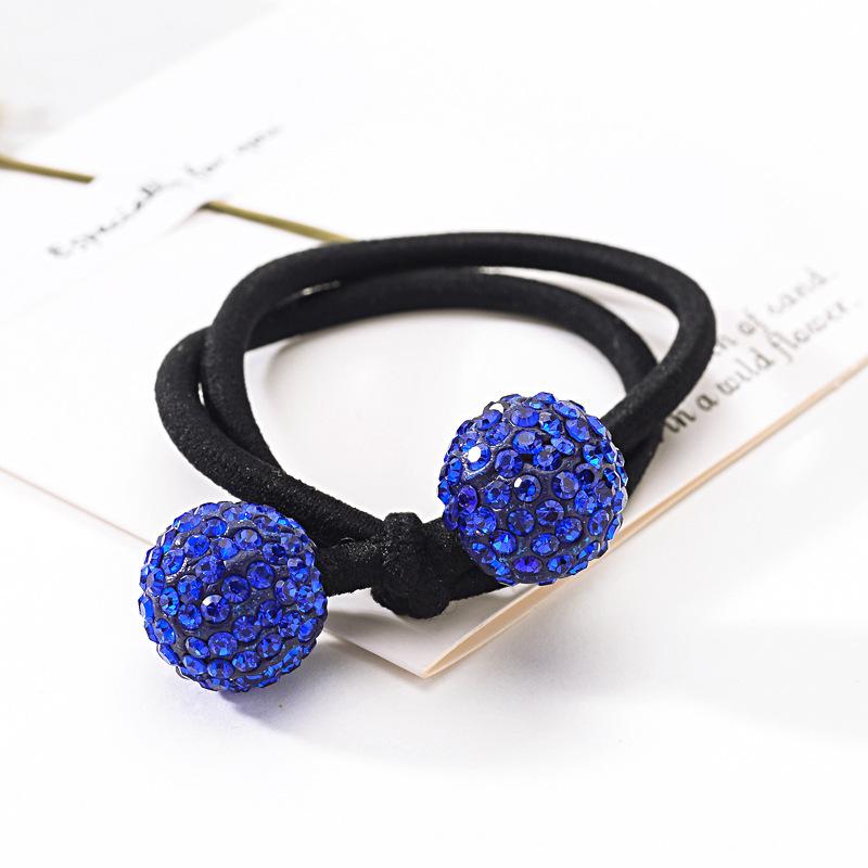 Многоцветные резинки для волос с шариками из страз, корейские резинки два-в-одном, эластичные, держатели для хвостика, резинки для волос, женские, детские аксессуары для волос