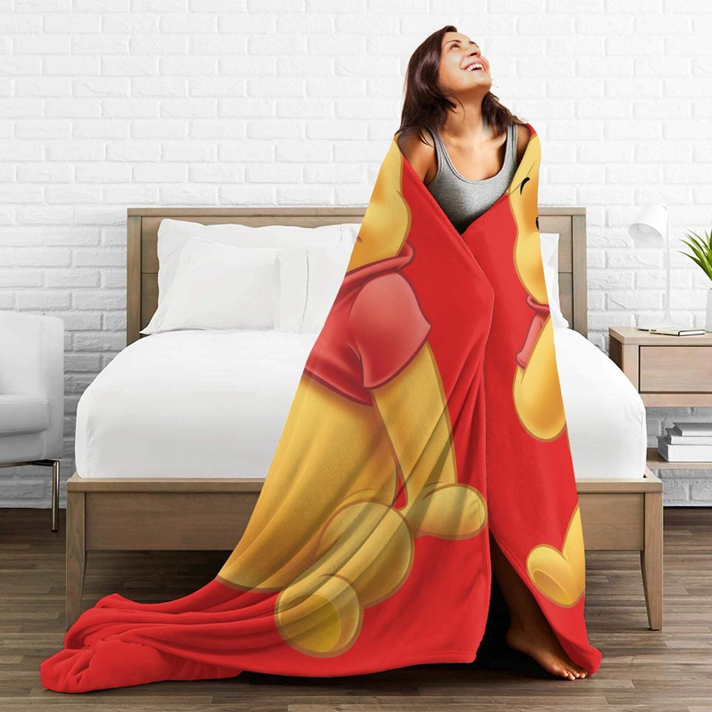 Winnie The Pooh (2) Plush Blanket Awesome Throw Blanket for Sofa Bedding Lounge 150*125cm Quilt,