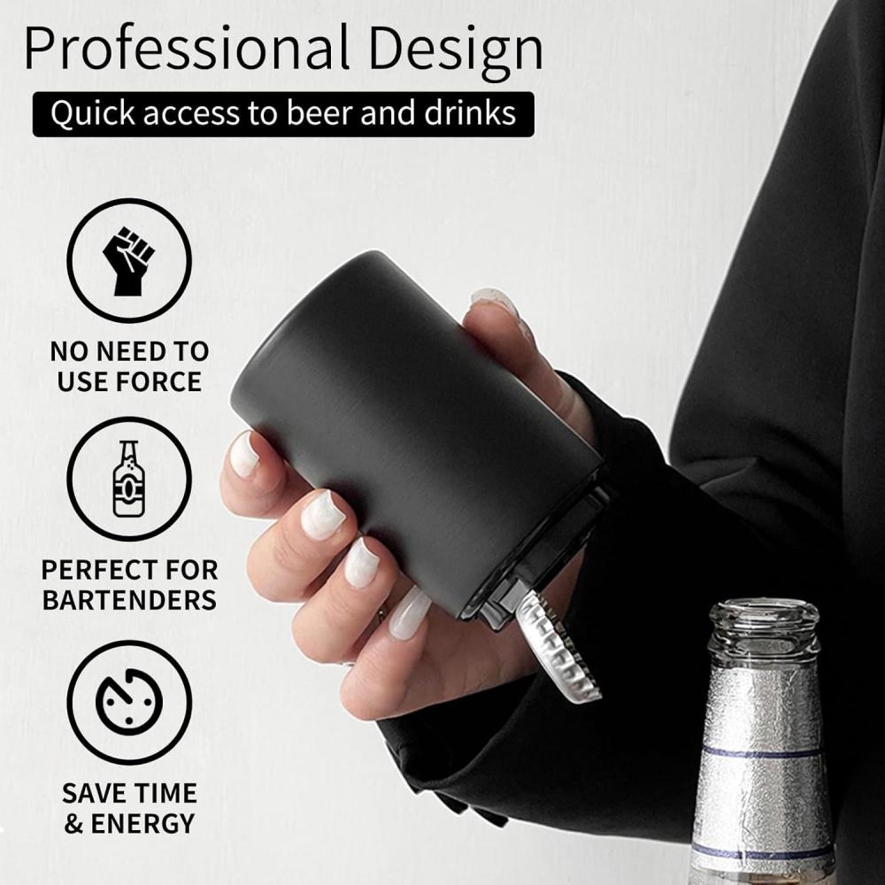 Автоматическая открывалка для пивных бутылок, Открывалка для бутылок, нажми вниз и открой, Открывалка для стеклянных бутылок с газировкой, Не повреждает крышку бутылки с магнитом