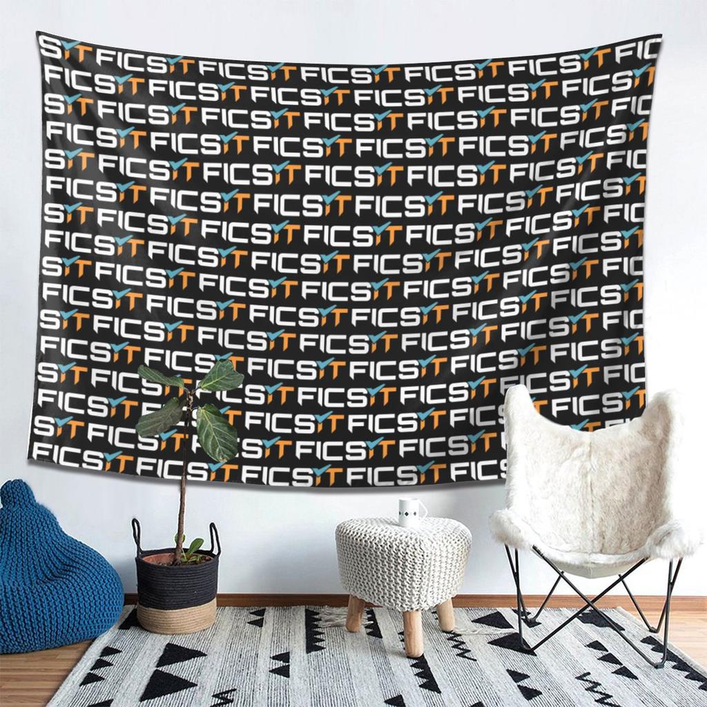 FICSIT Satisfactory Logo Tapestry Wall Hanging Aesthetic Home Decor Tapestries for Dorm Room