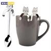 Stainless Steel Coffee Spoon Lovely Cute Cat Shape Teaspoon Dessert Snack Scoop Ice Cream Mini Spoons Tableware Kitchen Tools