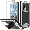 For Samsung S22 Plus S22 Ultra Case Rugged Aluminum Metal Stand with Screen Protector Shockproof Cover Screw Bumper