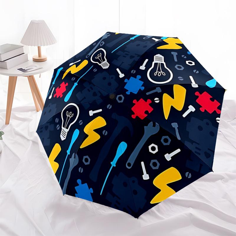 1pc Light bulb Open/Close Folding Umbrella, All- Portable Umbrella for & Men, Stylish Accessory (Holiday Gift) 8-Rib yy251213163
