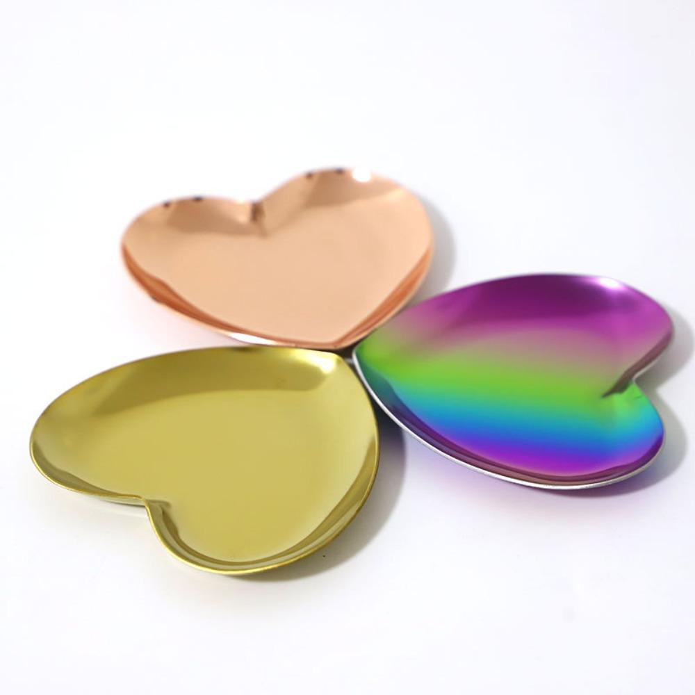 Heart-shaped Jewelry Storage Tray Golden Jewelry Display Tray Jewelry Storage