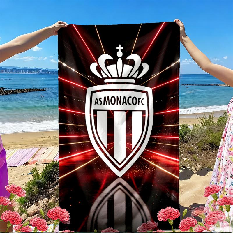 AS Monaco Print Beach Towel, Versatile Lightweight Absorbent Beach Towel for Pool Surf Yoga Bathroom, Perfect Birthday Holiday Gift