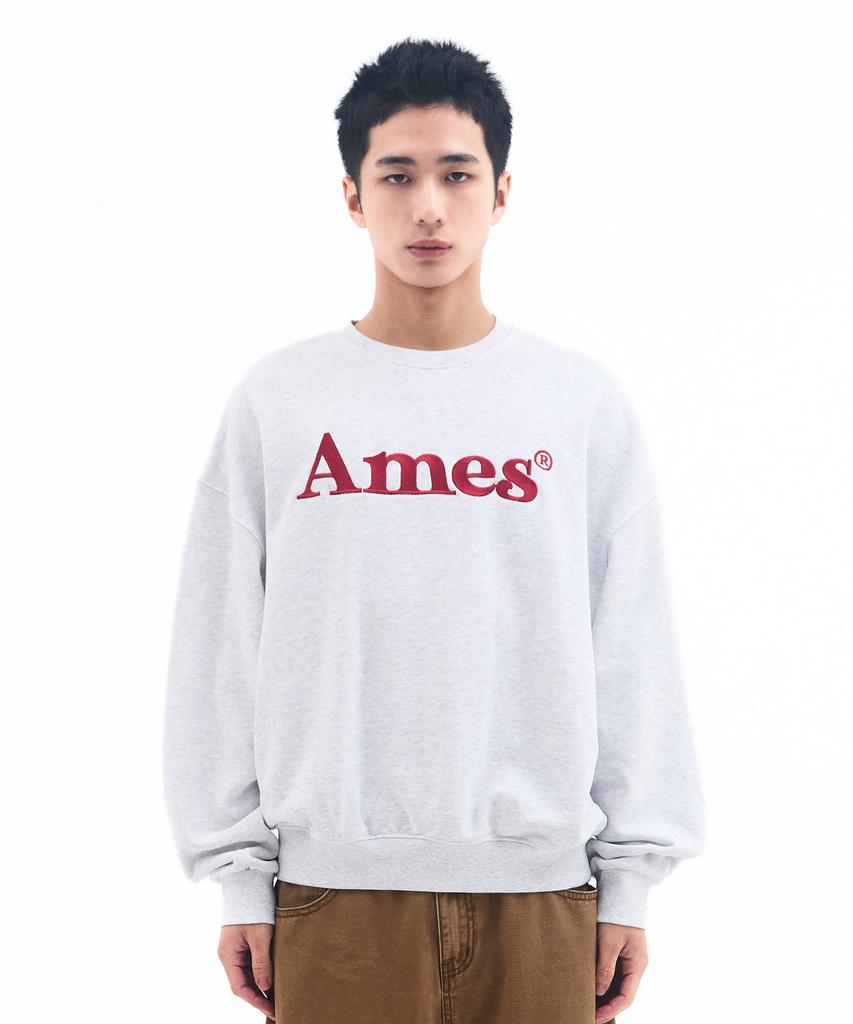 AMES-WORLDWIDE Basic Logo Sweatshirt Light Gray
