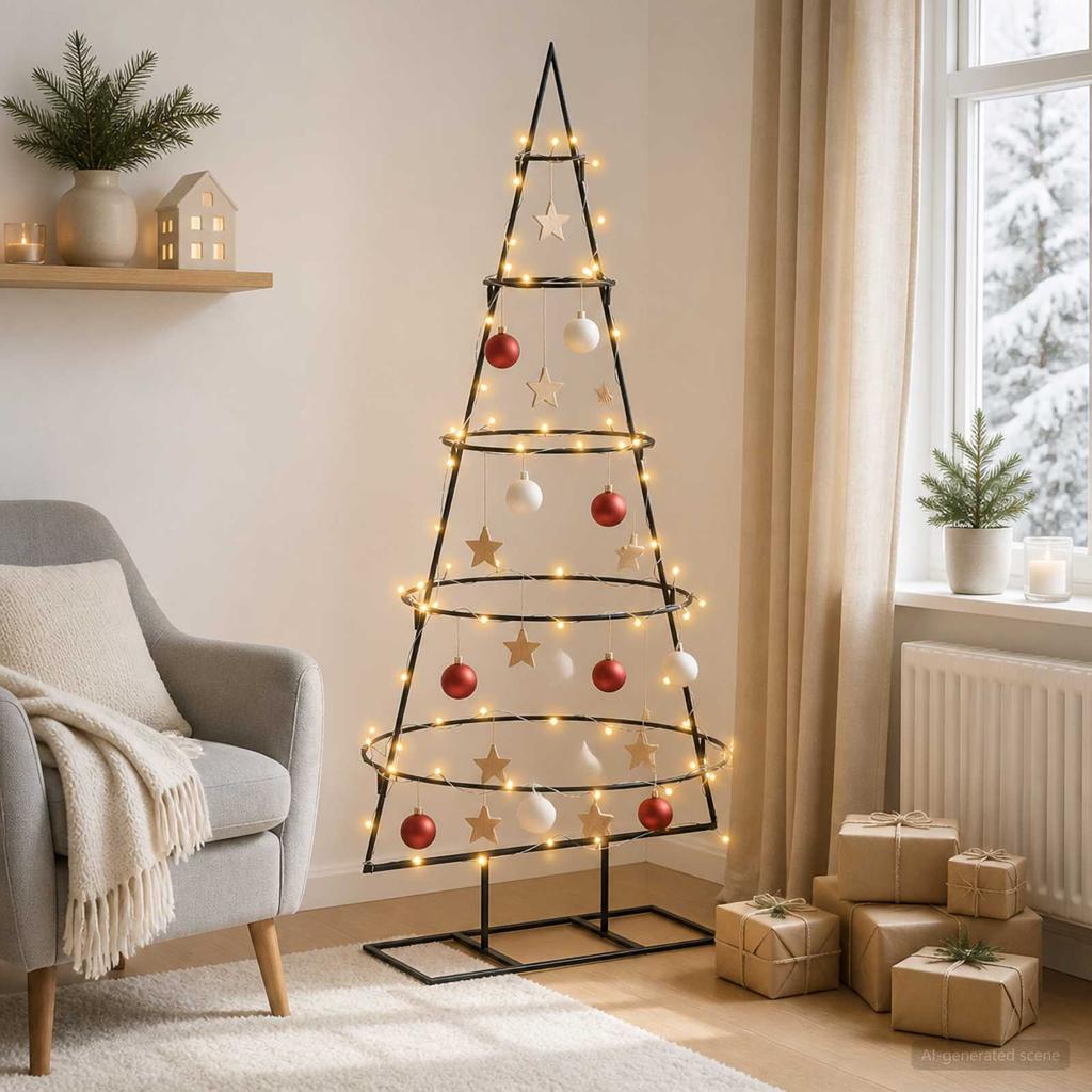 Metal Christmas Tree with Stand KUOPIO 125 cm Warm White